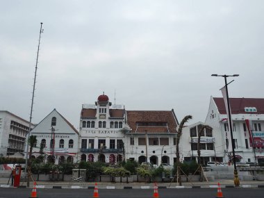 Jakarta, Endonezya - 7 Ağustos 2018: Kota Tua (eski şehir Hollanda Sömürge binalarda).