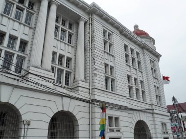 Jakarta, Endonezya - 7 Ağustos 2018: Kota Tua (eski şehir bina bir vintage Hollanda Sömürge).