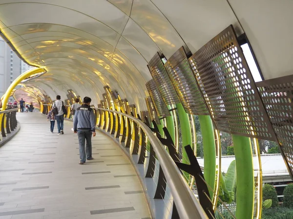 Jakarta Indonézia Augusztus 2018 Ban Egy Futurisztikus Design Gyalogos Híd — Stock Fotó