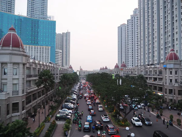 Jakarta Indonésie Août 2018 Vue Sur Rue Quartier Des Affaires — Photo