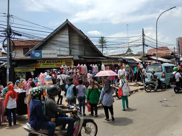 Tanah Abang 노점상 보행자 보도에 시장을 인도네시아 자카르타 2017 — 스톡 사진