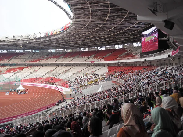 Jakarta Indonézia 2018 Október Nézők Para Atlétika Játékkal Gbk Stadion — Stock Fotó