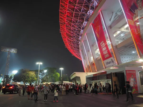 Jakarta Endonezya Ekim 2018 Nsan Kalabalığı Bırakın Stadyumu Tribün Para — Stok fotoğraf