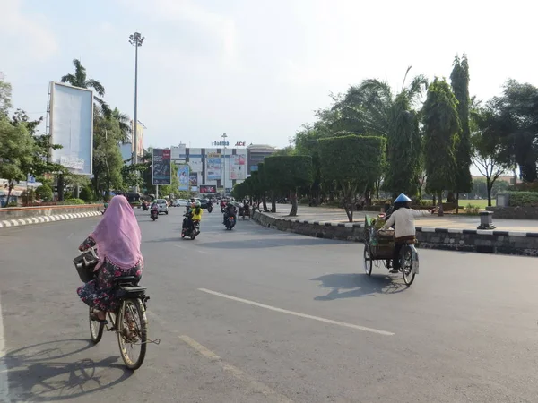 Semarang Indonesien Oktober 2018 Verkehr Auf Jalan Simpang Lima — Stockfoto