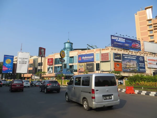 Semarang Indonésia Outubro 2018 Tráfego Jalan Simpang Lima — Fotografia de Stock