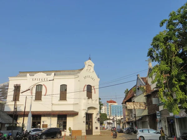 Semarang Indonésia Outubro 2018 Trabalhando Progresso Projeto Revitalização Kota Lama — Fotografia de Stock