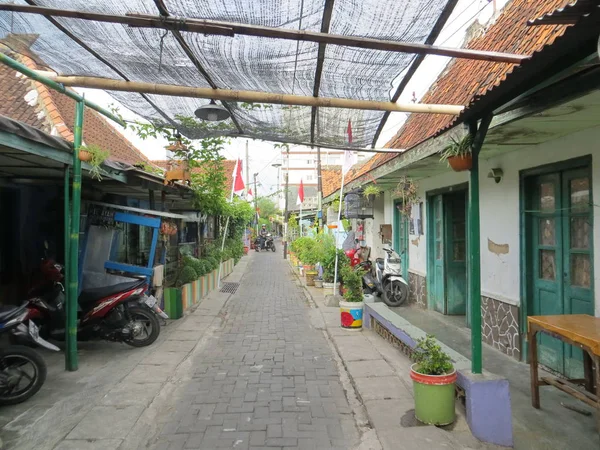 Semarang Indonezja Października 2018 Tradycyjny Indonezyjski Domy Miejscowości Kampung Batik — Zdjęcie stockowe