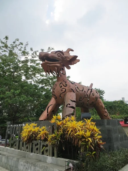 Semarang Indonésii Října 2018 Warak Ngendog Socha Taman Pandanaran Socha — Stock fotografie