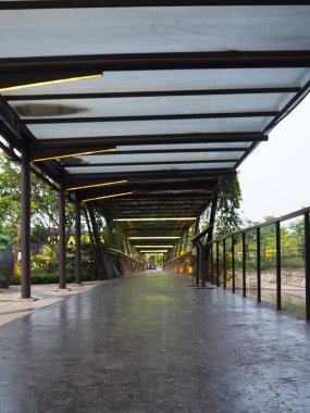 Tangerang, Endonezya - 5 Ekim 2018: Açık hava koridoru De Breeze, Sinarmas arazi.