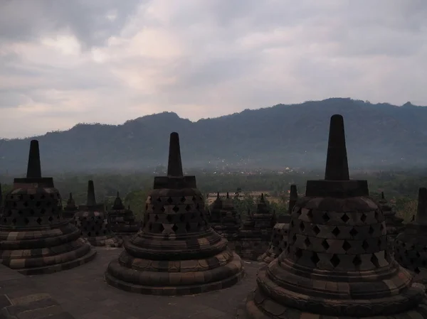 Magelang Indonézia 2018 Október Borobudur Templom Hajnal Borobudur Világ Legnagyobb — Stock Fotó