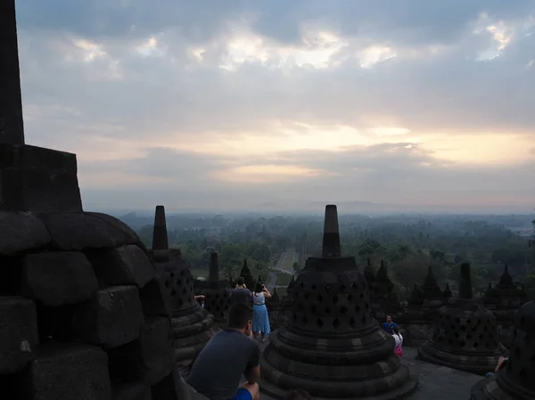 Magelang Indonesien Oktober 2018 Utlänning Och Lokala Turister Soluppgång Rundtur — Stockfoto