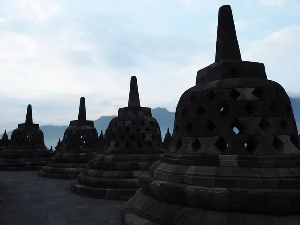 Magelang Indonesia Octubre 2018 Templo Borobudur Amanecer Borobudur Monumento Budista —  Fotos de Stock