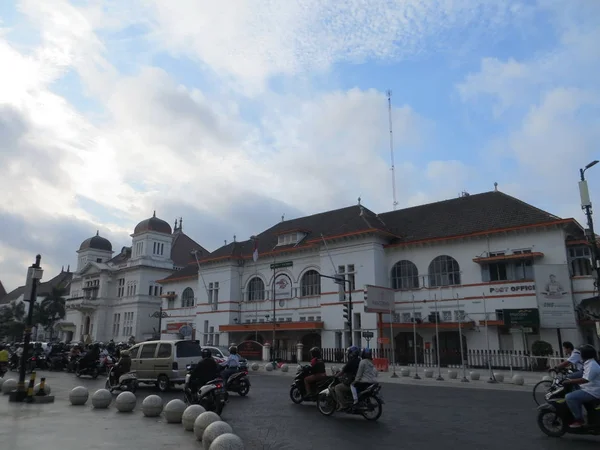 Yogyakarta Indonésia Outubro 2018 Tráfego Kawasan Titik Nol Quilômetro Ponto — Fotografia de Stock