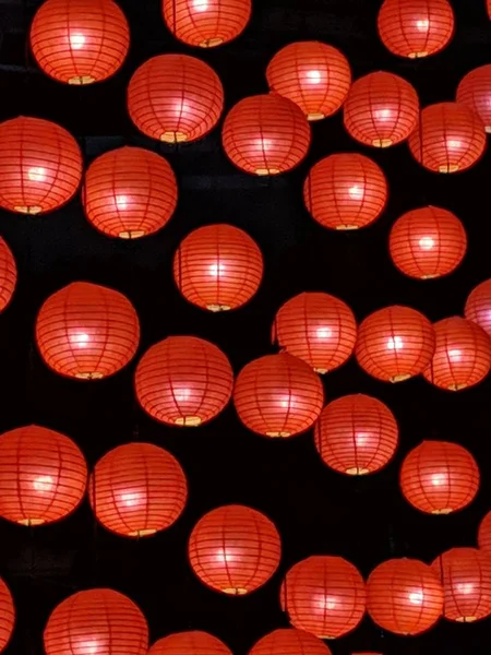 Kırmızı fener dekorasyon Çin yeni yılı veya Çin Bahar Festivali.