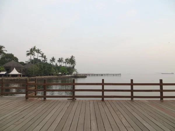 Jakarta Indonesien Juni 2018 Blick Auf Das Meer Vom Pier — Stockfoto