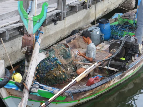Ancol 비치에서 시장에 신선한 해산물의 자카르타 인도네시아 2018 — 스톡 사진