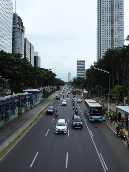 Джакарта Индонезия Марта 2019 Года Городской Пейзаж Улицы Судирман Сенаянском — стоковое фото