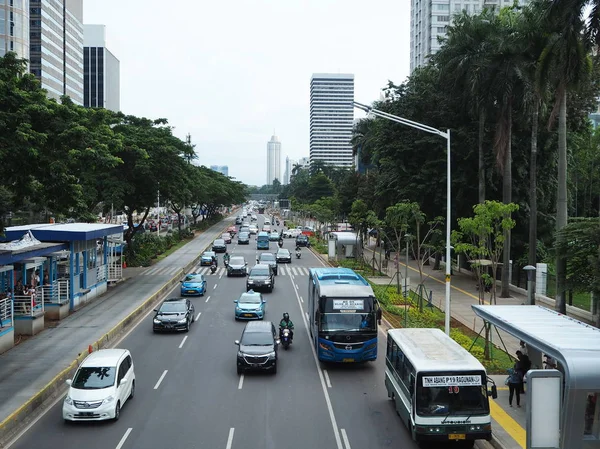 Джакарта Индонезия Марта 2019 Года Городской Пейзаж Улицы Судирман Сенаянском — стоковое фото