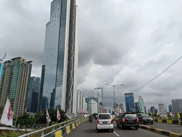Jakarta Indonesia 2019年3月1日 タナー アバン地区のカレット フライオーバーの交通 — ストック写真