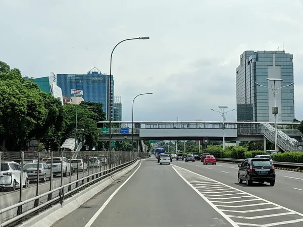 Jakarta Indonesia February 2019 Cars Running Jakarta Inner City Toll Stock Photo