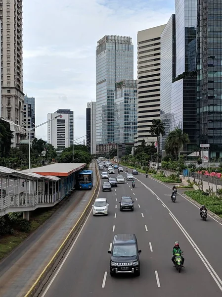 Jakarta Indonesia Febbraio 2019 Cityscape Sudirman Street Nel Distretto Karet — Foto Stock