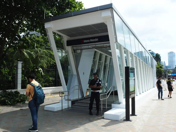 Yakarta Indonesia Marzo 2019 Puerta Entrada Estación Mrt Yakarta Istora — Foto de Stock