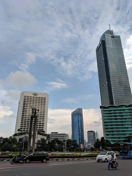 Jakarta Indonesien Februar 2019 Verkehr Auf Der Jalan Thamrin Thamrin — Stockfoto
