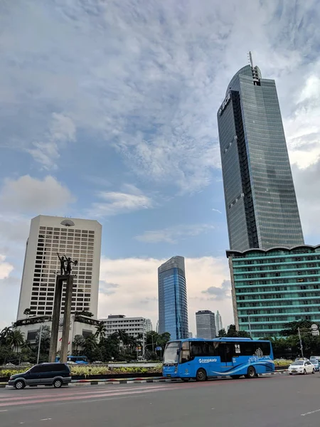 ジャカルタ インドネシア 2019年2月16日 バンダラン周辺のジャラン タムリン ストリートへの交通 — ストック写真