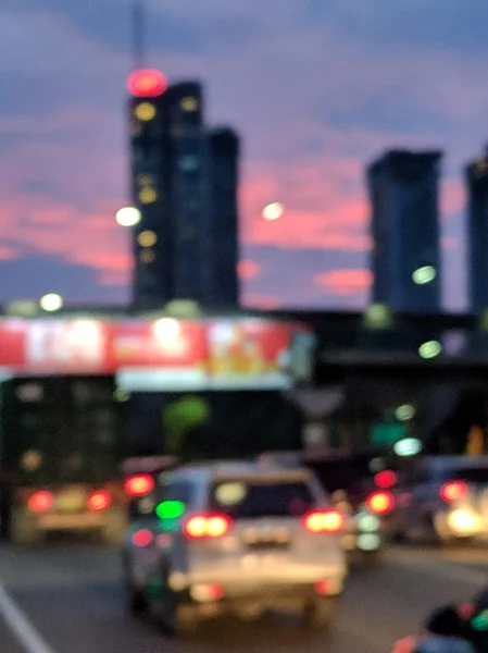 Rozmazané Pozadí Přetíněné Silnice Mýtnaté Silnici Jakarta Tangerang — Stock fotografie