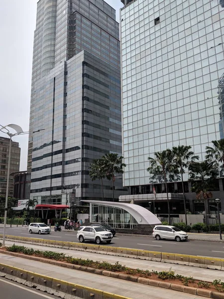 Jakarta Indonesia April 2019 Background Tall Buildings Jalan Thamrin Thamrin — Stock Photo, Image