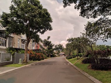 Tangerang, Endonezya - 15 Aralık 2018: Citra Raya Cikupa'da bir yerleşim bölgesi.