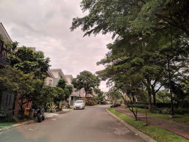 Tangerang, Endonezya - 15 Aralık 2018: Citra Raya Cikupa'da bir yerleşim bölgesi.