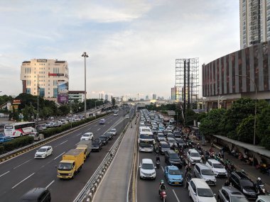 Jakarta, Indonesia - December 20, 2018 : Traffic on Jalan S Parman in Slipi district.