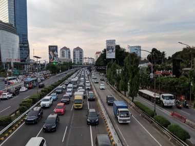 Jakarta, Indonesia - December 20, 2018 : Traffic on Jalan S Parman in Slipi district.