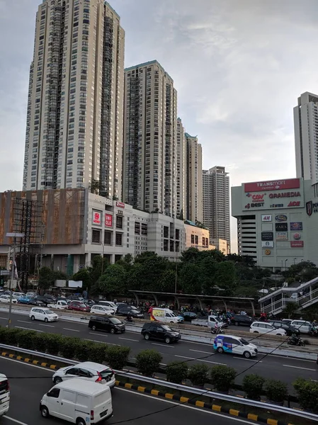 Jakarta Indonesien Dezember 2018 Verkehr Auf Jalan Parman Distrikt Slipi — Stockfoto