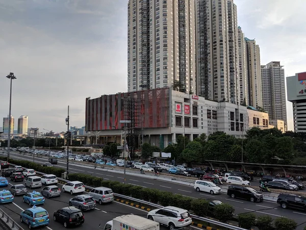 Jakarta Indonesia Dicembre 2018 Paesaggio Urbano Jalan Parman Con Sfondo — Foto Stock