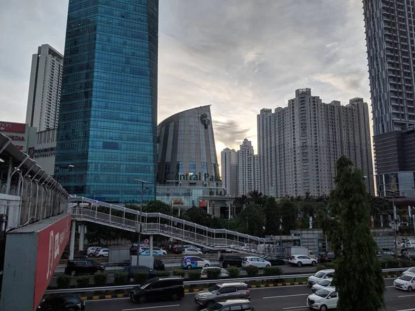 Jakarta Indonesia December 2018 Cityscape Jalan Parman Background Skyscrapers Slipi — Stock Photo, Image