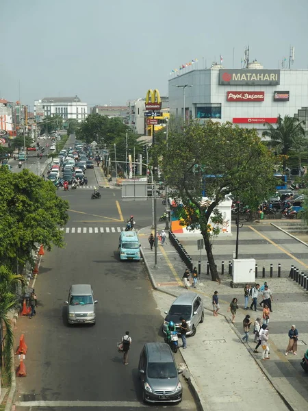 Jakarta Indonesien Juni 2019 Fönster Utsikt Från Hall Velodrome Lrt — Stockfoto