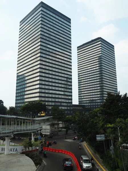 Jakarta Indonésie Června 2019 Provoz Setiabudi Tengah Street Okrese Dukuh — Stock fotografie