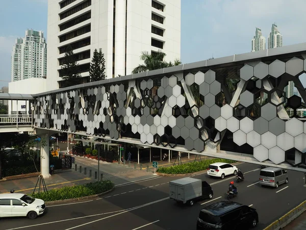 Jakarta Indonesien Juni 2019 Futuristisches Design Der Fussgängerbrücke Dukuh Atas — Stockfoto