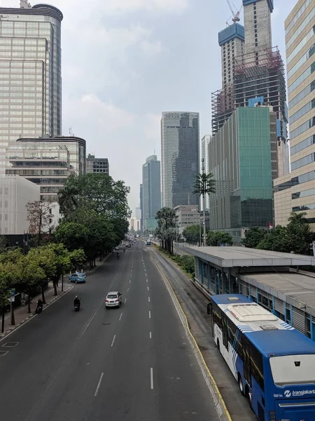 Jakarta Indonesia Agosto 2019 Paesaggio Urbano Jalan Thamrin Thamrin — Foto Stock