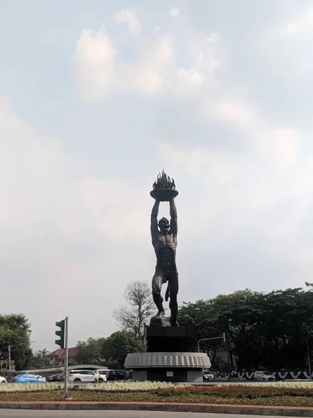 Jakarta Indonesië Augustus 2019 Verkeer Jalan Sudirman Rond Bundaran Senayan — Stockfoto