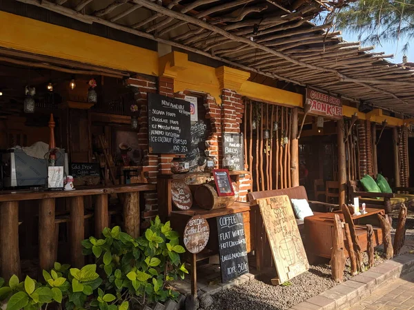 Denpasar Indonesien September 2019 Ein Strandcafé Der Strandpromenade Von Sanur — Stockfoto