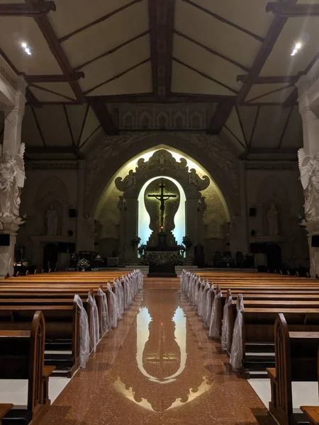 Denpasar Indonésia Setembro 2019 Interior Catedral Espírito Santo Katedral Roh — Fotografia de Stock