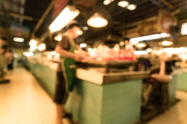 Görüntü için arka plan kullanım gıda pazarında insan bulanıklık