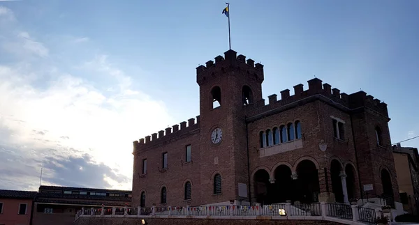 Zidul Vechi Medieval Castelului Italian Istoric Minunat Site — Fotografie, imagine de stoc