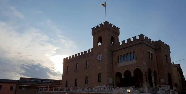 Zidul Vechi Medieval Castelului Italian Istoric Minunat Site — Fotografie, imagine de stoc