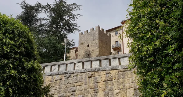 Zidul Vechi Medieval Castelului Italian Istoric Minunat Site — Fotografie, imagine de stoc