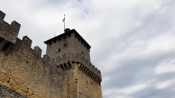 Antike Und Mittelalterliche Mauer Der Italienischen Burg Historischer Wunderbarer Ort — Stockvideo