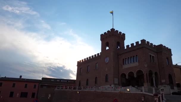 Parede Antiga Medieval Castelo Italiano Histórico Local Maravilhoso — Vídeo de Stock